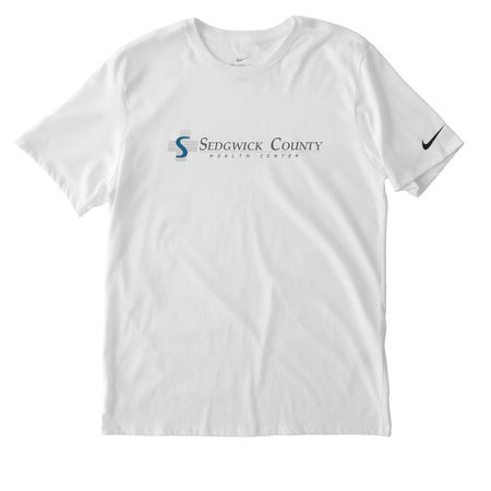 Don't sweat it in our Nike Performance Tee!, a White Nike Dri-FIT Jersey Blend Performance Tee