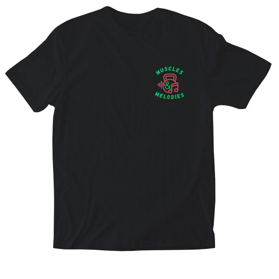 Muscles & Melodies, a Black Softstyle Cotton Tee