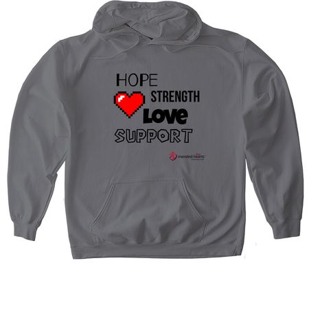 MLH NEO Pixel Heart #2, a Charcoal Gildan Softstyle Pullover Hoodie