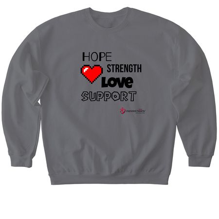 MLH NEO Pixel Heart #2, a Charcoal Softstyle Crewneck Sweatshirt