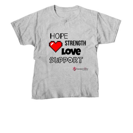 MLH NEO Pixel Heart #2, a Sport Grey Youth Unisex Tee