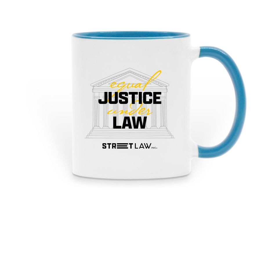 Equal Justice Under Law Ceramic Mug, a Light Blue Two-Tone Ceramic Mug