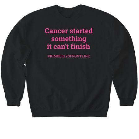 Cancer Started it, she's finishing it., a Black Softstyle Crewneck Sweatshirt