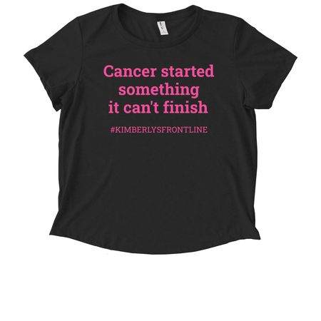 Cancer Started it, she's finishing it., a Deep Black Allmade Eco Triblend Women?s Scoop Neck Tee