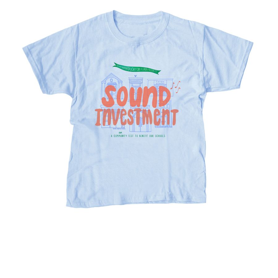 YOUTH Sound Investment Event Tee, a Light Blue Youth Unisex Tee