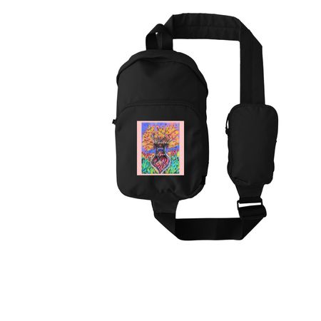 Rooted in Love Sling Pack Bag, a Black Grove Sling Bag