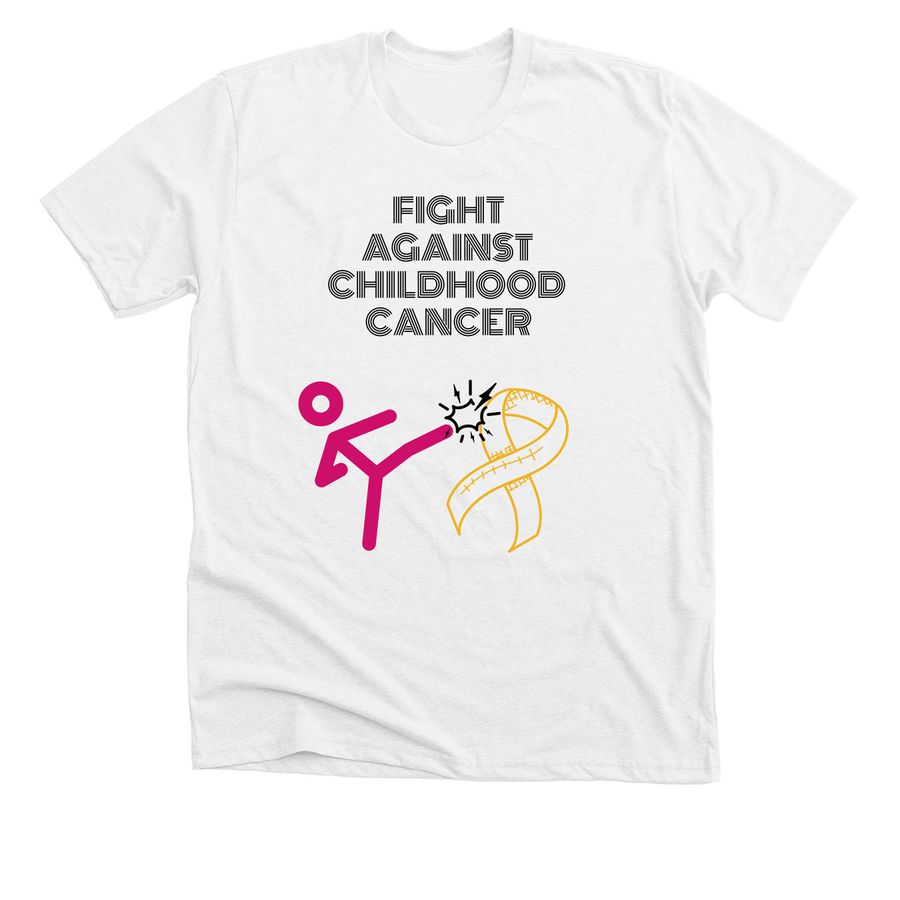 Fight Against Childhood Cancer, a Solid White Blend Premium Unisex Tee