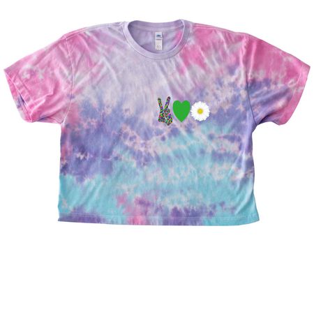 Community Support is Groovy Baby!, a Cotton Candy Women's Tie Dye Cropped Tee