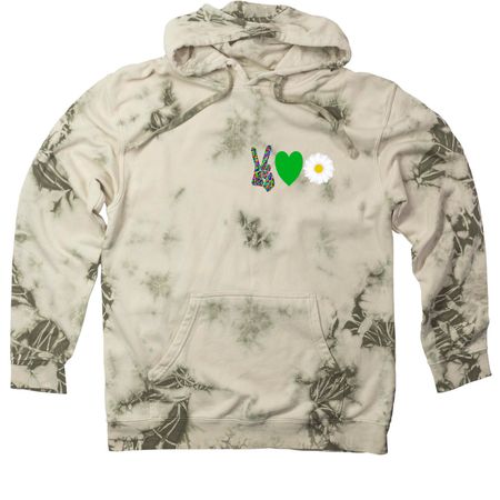 Community Support is Groovy Baby!, a Olive Tie Dyed Pullover Hoodie
