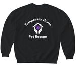 Temporary Home Pet Rescue, a Black Softstyle Crewneck Sweatshirt (back-view)
