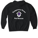 Temporary Home Pet Rescue, a Black Gildan Softstyle Pullover Hoodie (back-view)