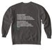 Because - Crewneck or Hoodie, a Pepper Comfort Colors Crewneck Sweatshirt (back-view)