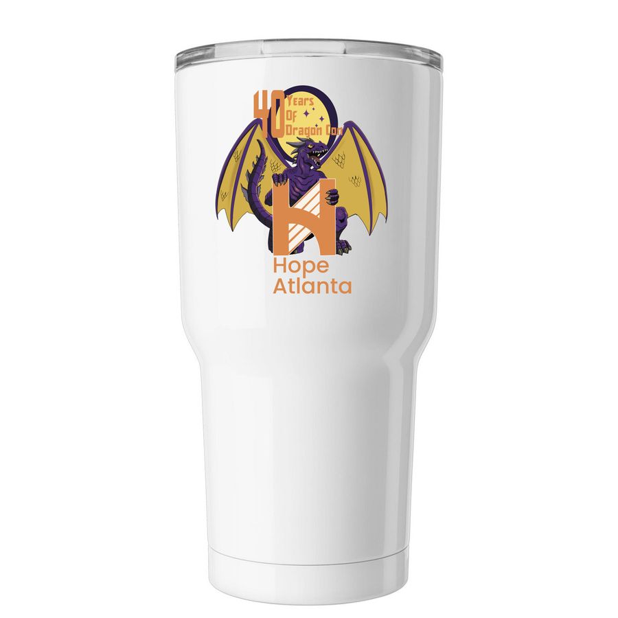 Hope Atlanta X Dragon Con Travel Mug, a White Insulated Tumbler
