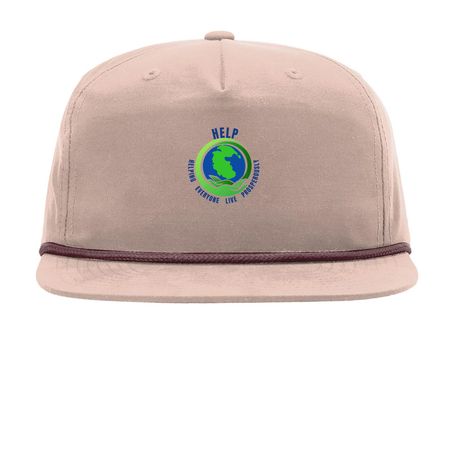 Hats with the HELP Logo, a Pale Peach/ Maroon Printed Umpqua Snapback Cap