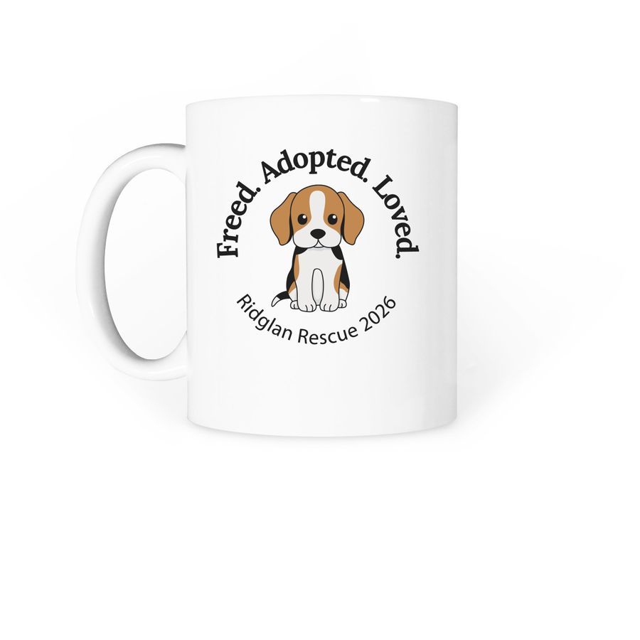 Ridglan Rescue 2026 Mug, a White Coffee Mug (back-view)