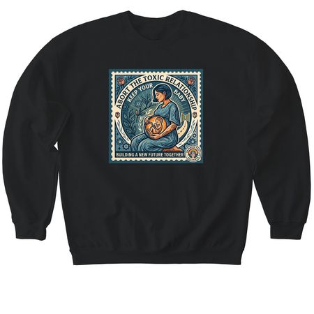 Abort Toxicity, Keep Baby, a Black Softstyle Crewneck Sweatshirt