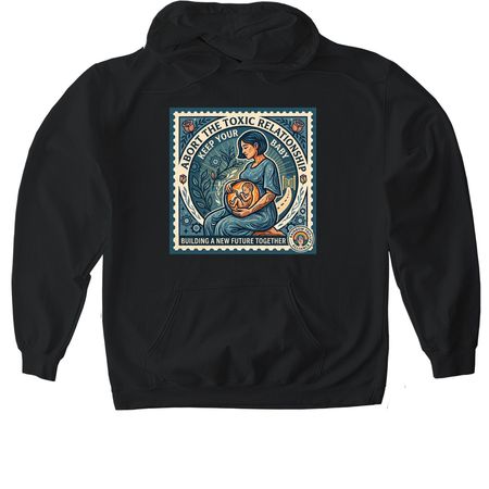 Abort Toxicity, Keep Baby, a Black Gildan Softstyle Pullover Hoodie
