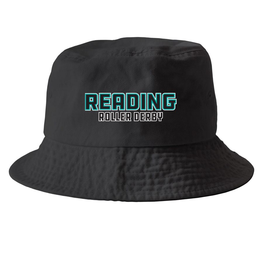 YOU NEED A READING ROLLER DERBY WORD LOGO HAT, a Black Printed Bucket Hat