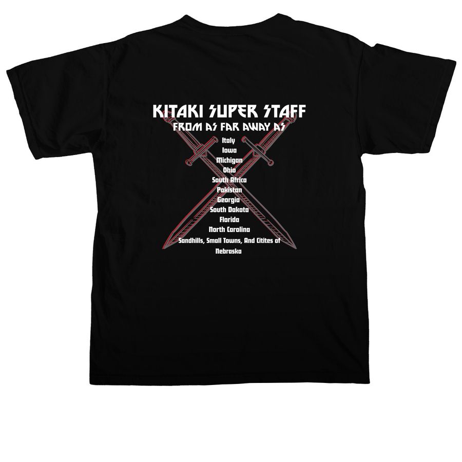 Kitaki Staff- World Tour!, a Black Comfort Colors Unisex Tee (back-view)