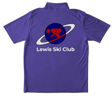 Lewis Ski Club - Spring Apparel, a Purple Unisex Performance Polo (back-view)