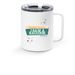 I'm sorry I'm late, I saw a raccoon, a White Stainless Steel Travel Mug