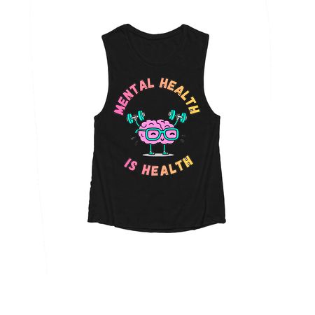 Mental Health is Health, a Black Women's Muscle Tank