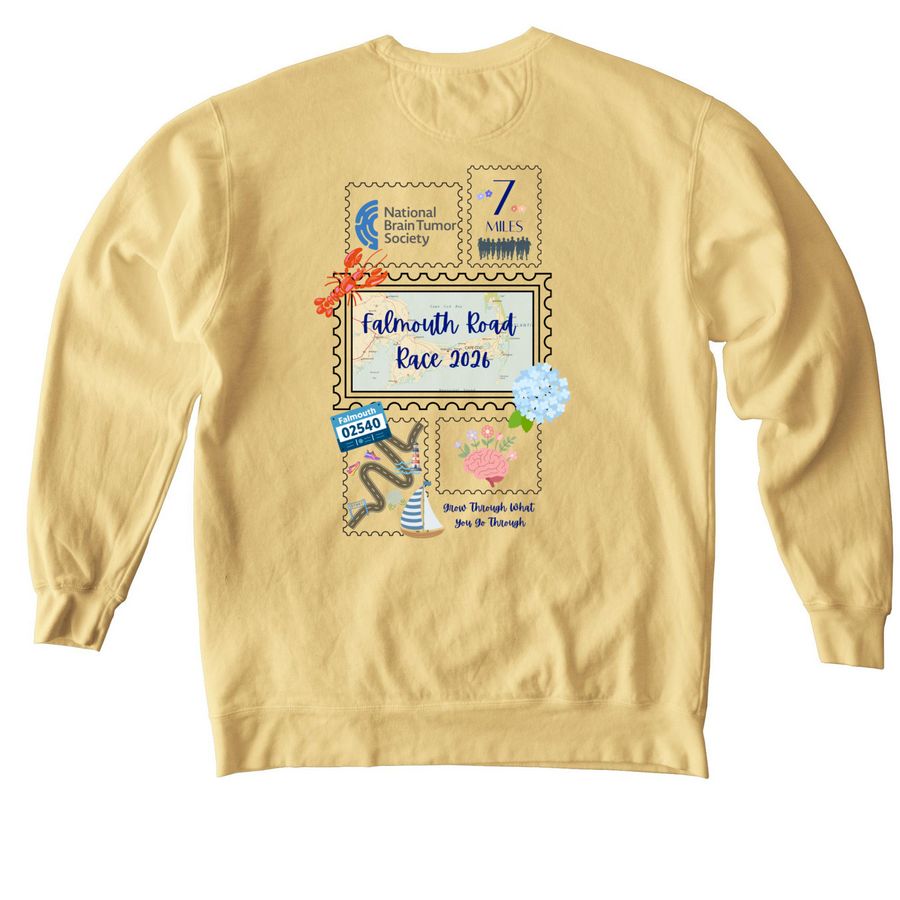 Falmouth Road Race - National Brain Tumor, a Butter Comfort Colors Crewneck Sweatshirt