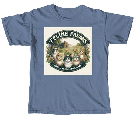 Feline Farms Sanctuary, a Blue Jean Comfort Colors Unisex Tee