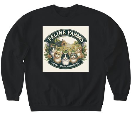 Feline Farms Sanctuary, a Black Softstyle Crewneck Sweatshirt