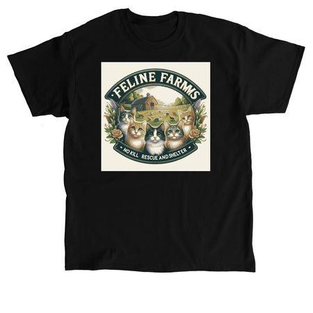 Feline Farms Sanctuary, a Black Classic Unisex Tee