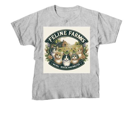 Feline Farms Sanctuary, a Sport Grey Youth Unisex Tee