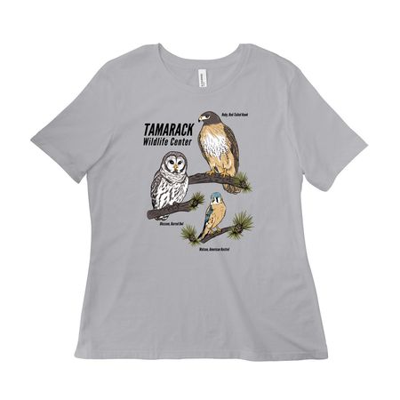 Tamarack Wildlife Center, a Solid Athletic Grey Women?s Relaxed Cotton Tee
