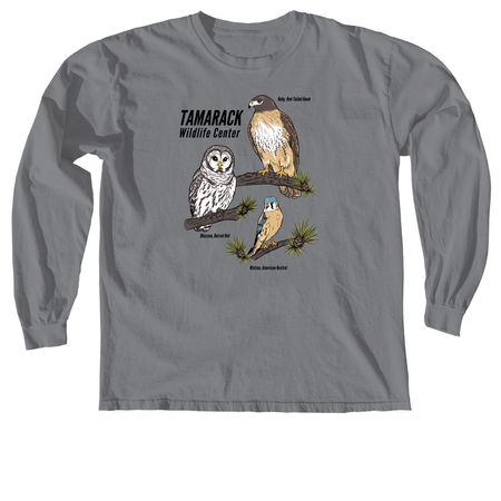 Tamarack Wildlife Center, a Granite Comfort Colors Long Sleeve Tee