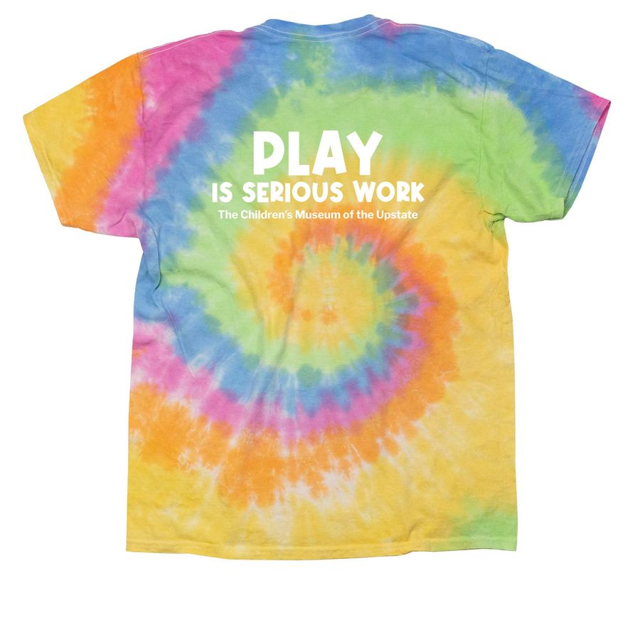 Play is Serious Work Tie Dye, a Eternity Classic Tie Dye Tee (back-view)