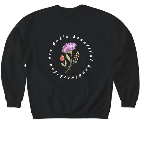 Gods Beautiful Handiwork Sweatshirt&nbsp;, a Black Softstyle Crewneck Sweatshirt
