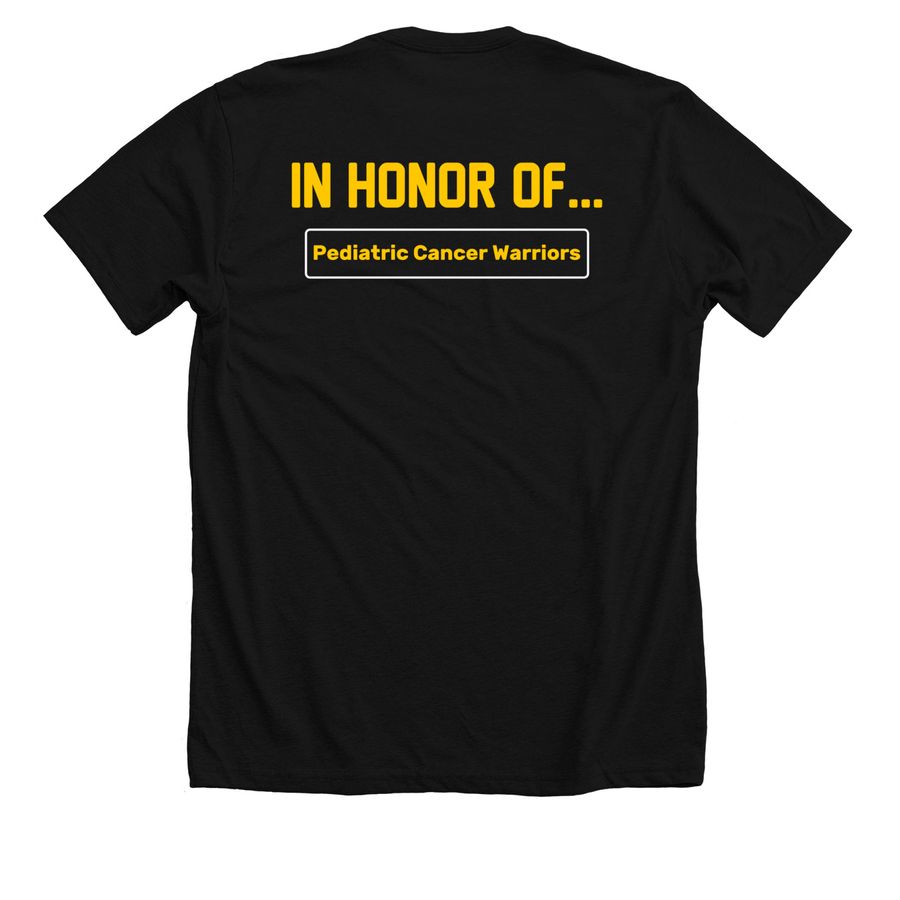 Childhood Cancer Awareness Month 2026, a Solid Black Blend Premium Unisex Tee (back-view)