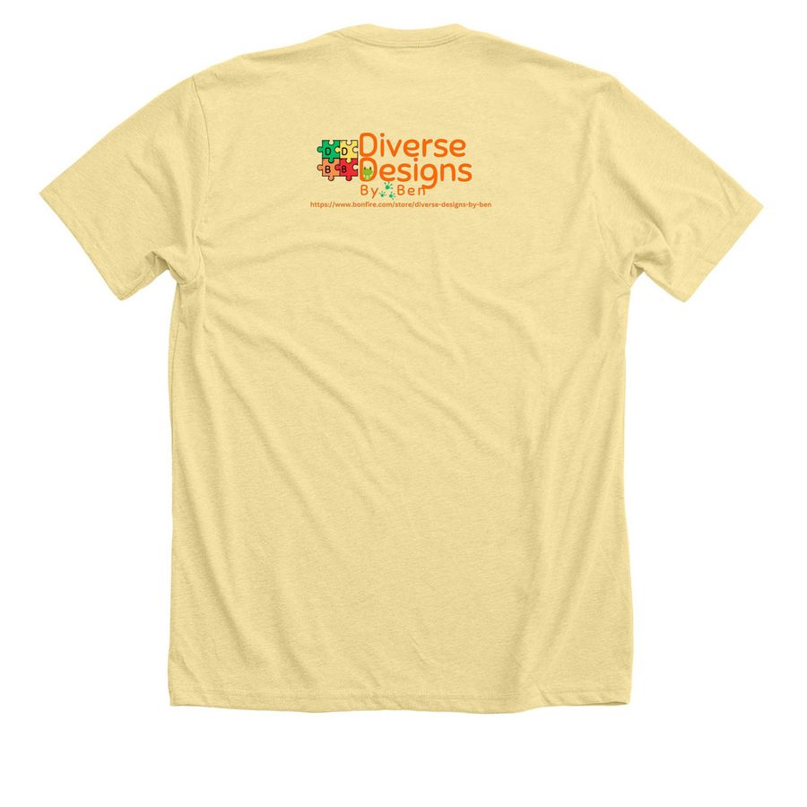 Grow Your Own Way!&nbsp;, a Heather French Vanilla Premium Unisex Tee (back-view)