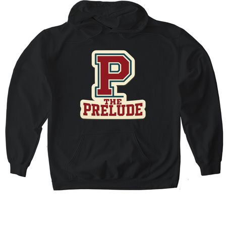 The Prelude, a Black Gildan Softstyle Pullover Hoodie