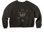 Retreat Cropped Sweatshirt, a Black Women's Premium Cropped Raglan Sweatshirt (back-view)