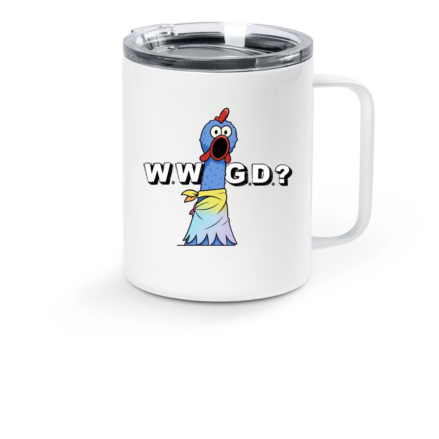 WWGD? Gerald Inspiration Mug, a White Stainless Steel Travel Mug