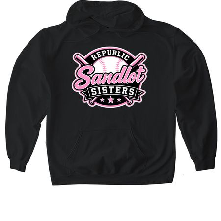 Republic Sandlot Sisters Sponsors, a Black Gildan Softstyle Pullover Hoodie