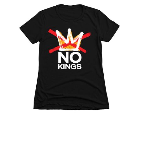 No Kings Dark Color T-Shirt, a Black Women's Slim Fit Tee