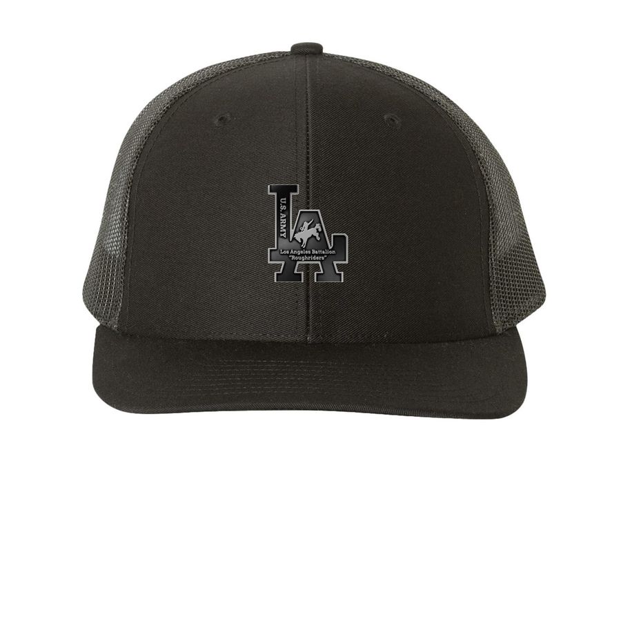 LA BN Hats, a Black Printed Snapback Trucker Cap