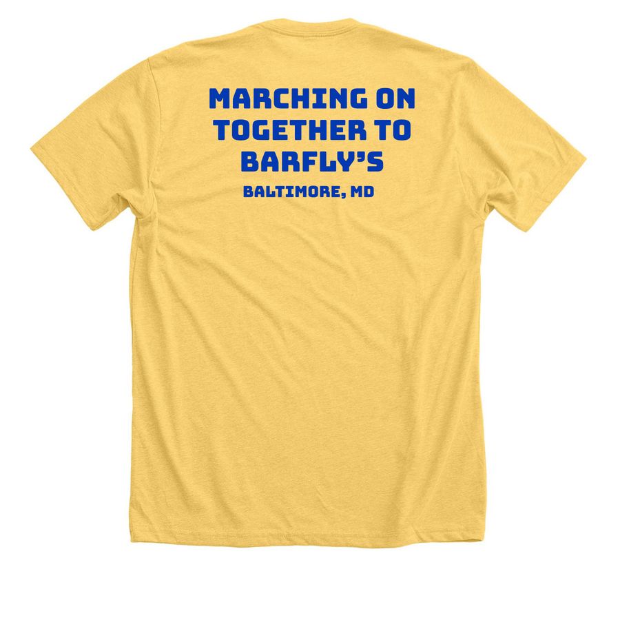 Leeds United Baltimore, a Heather Yellow Gold Premium Unisex Tee (back-view)