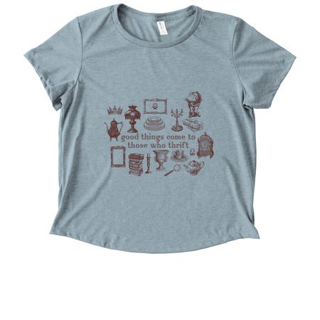 Good Things Come To Those Who Thrift, a I Like You Blue Allmade Eco Triblend Women?s Scoop Neck Tee
