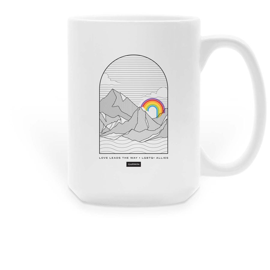 Garmin LGBTQ+Allies 2026 Pride Mug, a White Large Coffee Mug