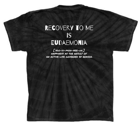 Sober is the New High, a Black Classic Tie Dye Tee (back-view)