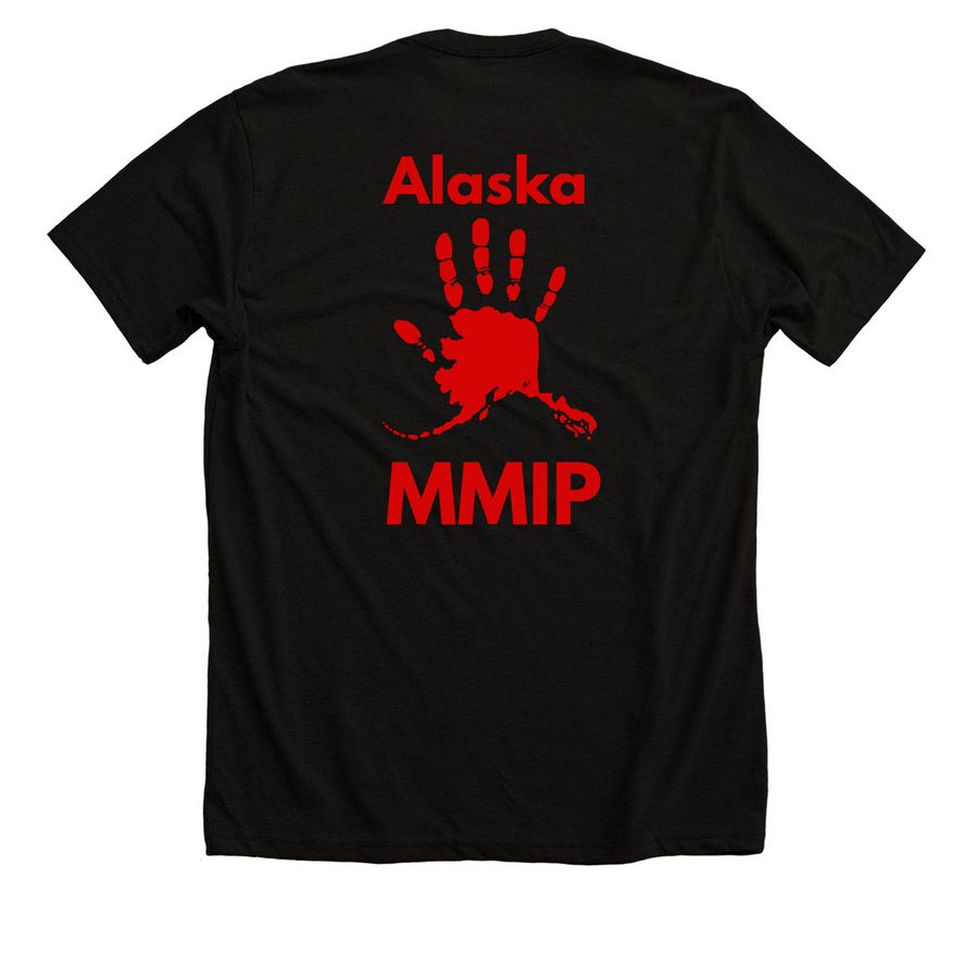 Front/back Alaska MMIP&nbsp;, a Solid Black Blend Premium Unisex Tee (back-view)