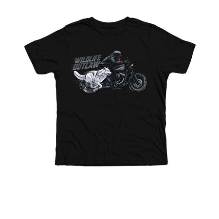 WILDLIFE OUTLAW, a Solid Black Blend Premium Youth Tee