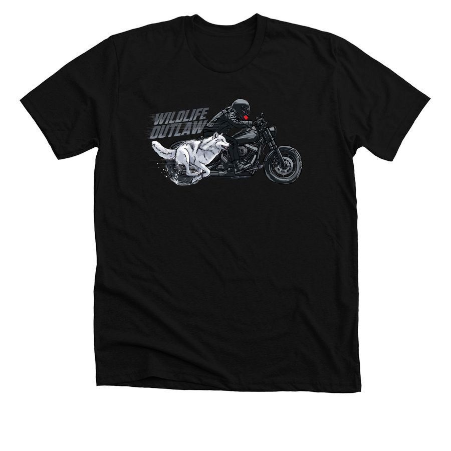 WILDLIFE OUTLAW, a Solid Black Blend Premium Unisex Tee